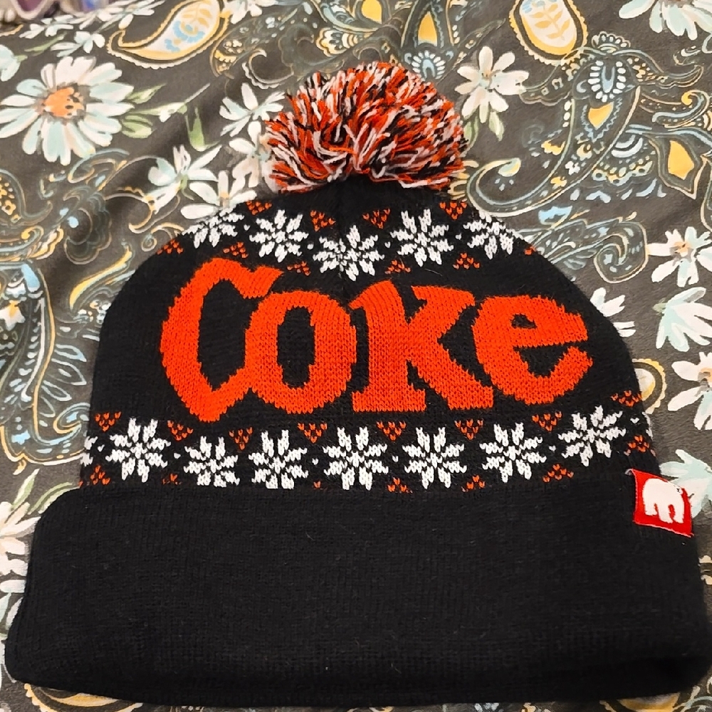 🌺3/$15 MAD Engine Black and Red 'Coke' Pom Beanie